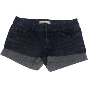 Dark Wash Cuffed Denim Shorts
